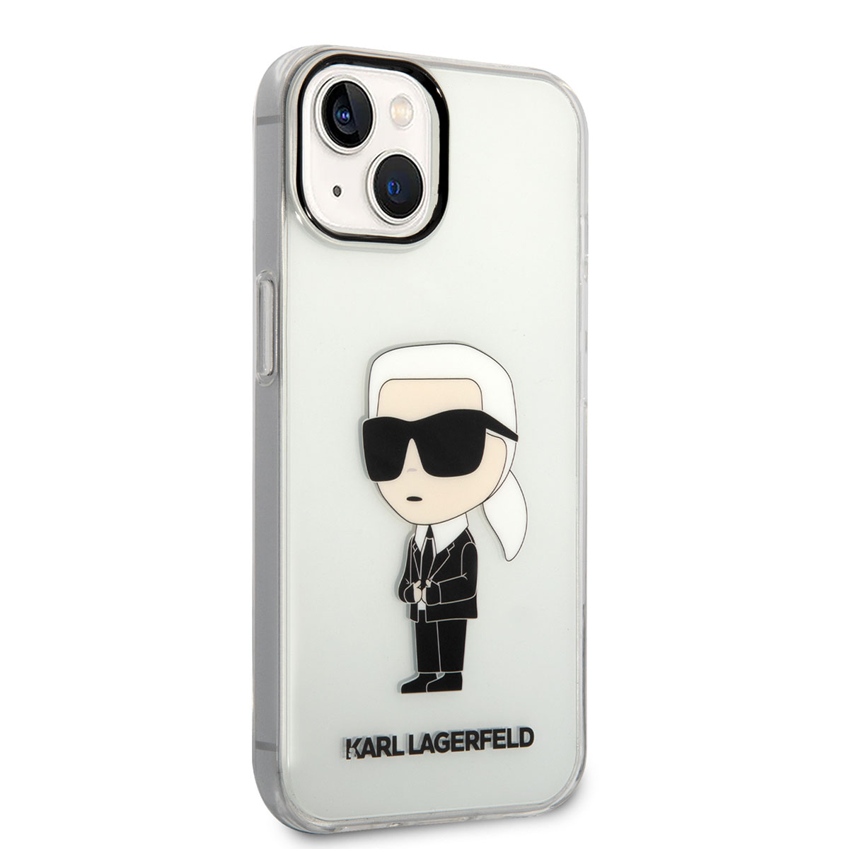 Apple iPhone 14 Kılıf Karl Lagerfeld Transparan İkonik Karl Dizayn Kapak - Renksiz