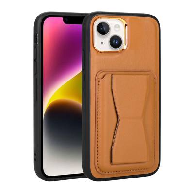 Apple iPhone 14 Kılıf Kartlıklı Standlı ​Pu Deri Zore Memo Kapak - Zore