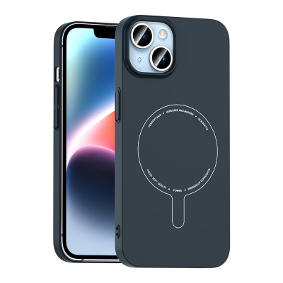Apple iPhone 14 Kılıf M-Safe Şarj Özellikli Kamera Korumalı Zore Elio Sert PC Kapak - Zore