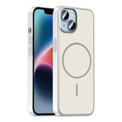 Apple iPhone 14 Kılıf M-Safe Şarj Özellikli Zore Lora PC Kapak - Zore