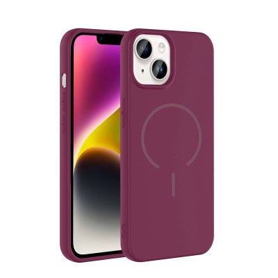 Apple iPhone 14 Kılıf M-safe Şarj Özellikli Zore Meta Kapak - Zore