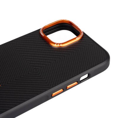 Apple iPhone 14 Kılıf M-safe Şarj Özellikli Karbon Fiber Görünümlü Zore Kamp Kapak - 3