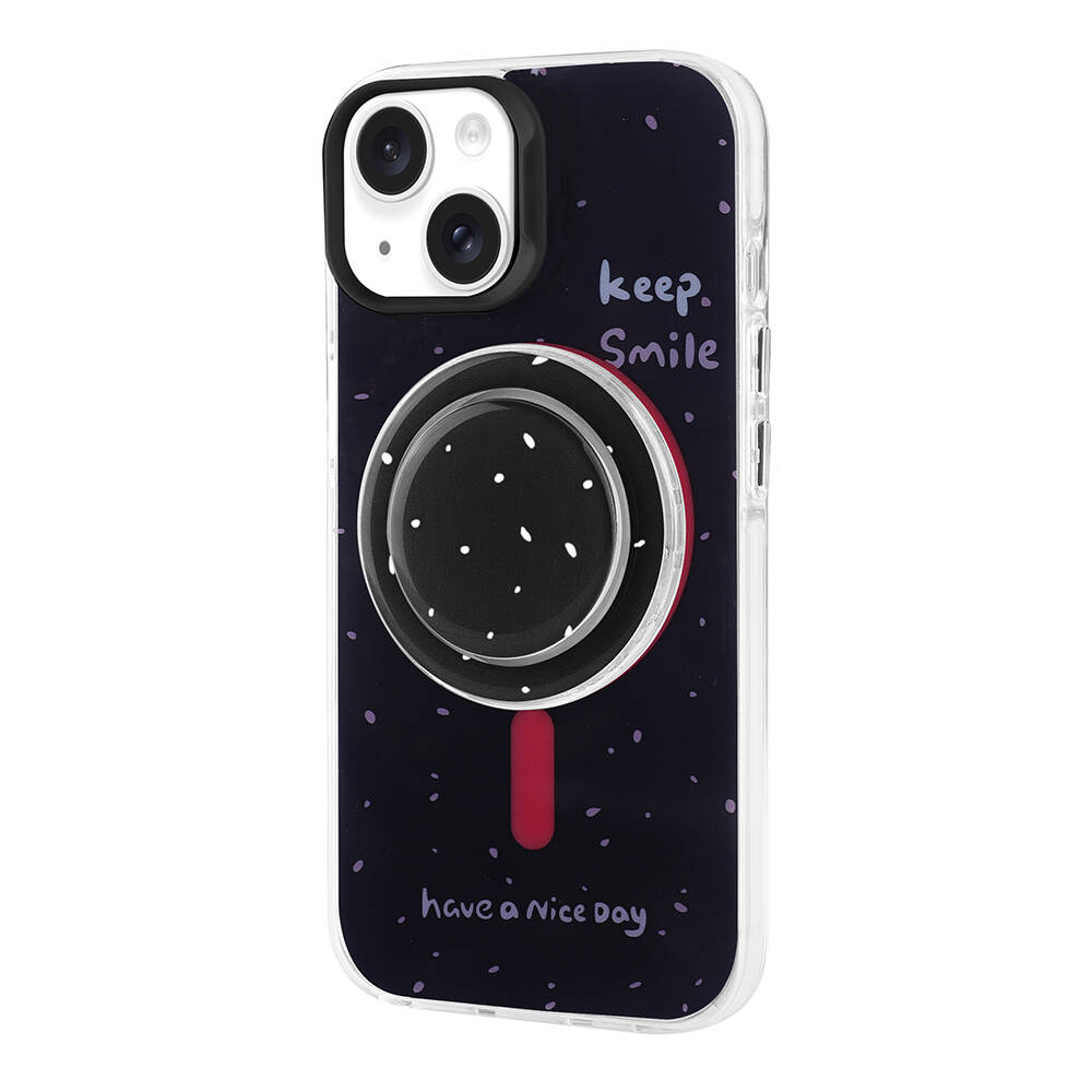 Apple iPhone 14 Kılıf M-safe Şarj Özellikli Tak-Çıkar Pop Soketli Zore Tiktok Kapak - Siyah