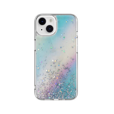 Apple iPhone 14 Kılıf Parlayan Simli Şeffaf Lisanslı Switcheasy Starfield Kapak - Switcheasy