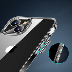 Apple iPhone 14 Kılıf Standlı Şeffaf Silikon Zore L-Stand Kapak - Thumbnail