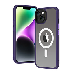 Apple iPhone 14 Kılıf Wireless Şarj Özellikli Zore Hibrit M-safe Kapak - Zore