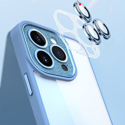 Apple iPhone 14 Kılıf ​​​​​Wiwu Lens Korumalı Renkli Kenar Arkası Şeffaf Multicolor Kapak - Thumbnail