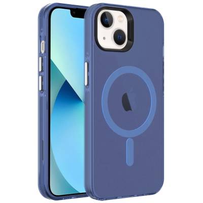 Apple iPhone 14 Kılıf Zore M-safe Şarj Özellikli Buzlu Transparan C-Pro Sert Kapak - Zore