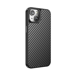 Apple iPhone 14 Plus Kılıf Aramid Karbon Fiber M-safe Özellikli Wlons Radison Kapak - Wlons