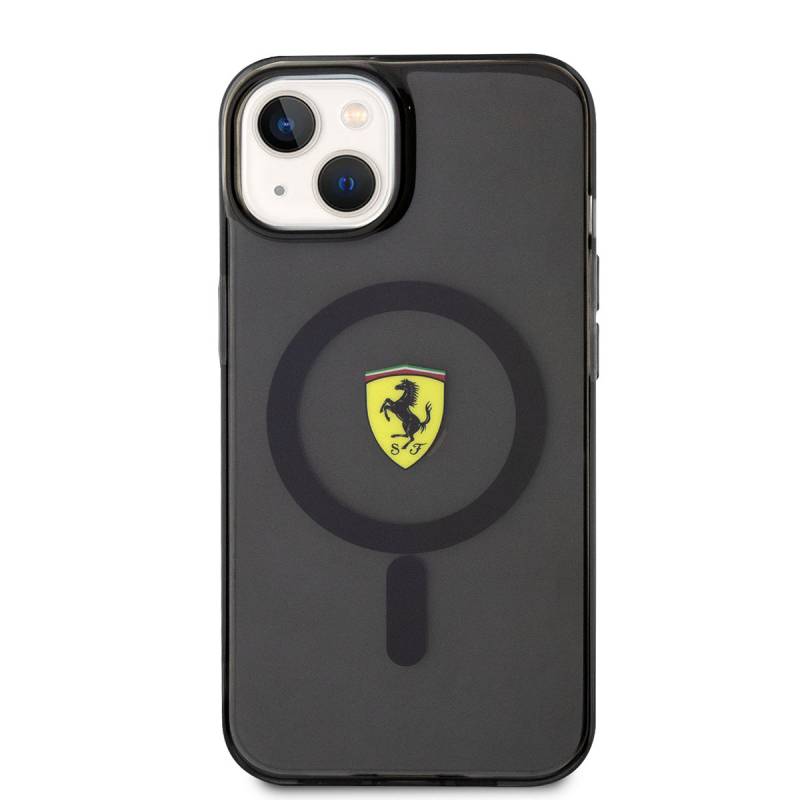 Apple iPhone 14 Plus Kılıf Ferrari M-safe Şarj Özellikli Yarı Transparan Dizayn Kapak - 3