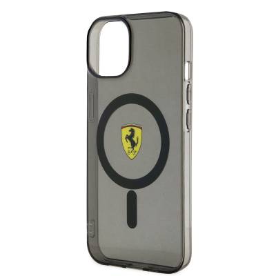Apple iPhone 14 Plus Kılıf Ferrari M-safe Şarj Özellikli Yarı Transparan Dizayn Kapak - 5