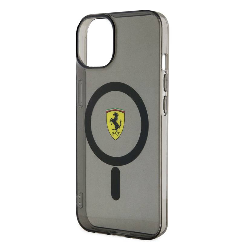 Apple iPhone 14 Plus Kılıf Ferrari M-safe Şarj Özellikli Yarı Transparan Dizayn Kapak - 5