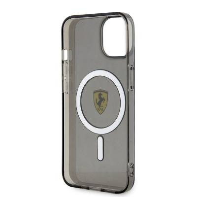 Apple iPhone 14 Plus Kılıf Ferrari M-safe Şarj Özellikli Yarı Transparan Dizayn Kapak - 6