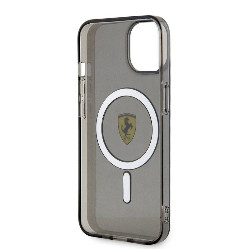 Apple iPhone 14 Plus Kılıf Ferrari M-safe Şarj Özellikli Yarı Transparan Dizayn Kapak - 6