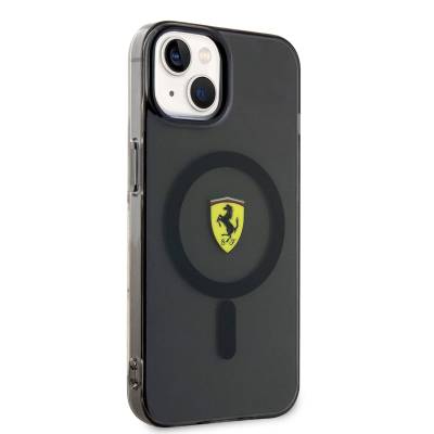 Apple iPhone 14 Plus Kılıf Ferrari M-safe Şarj Özellikli Yarı Transparan Dizayn Kapak - 8