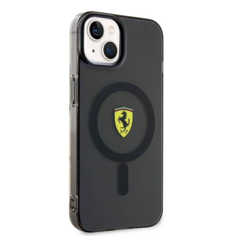 Apple iPhone 14 Plus Kılıf Ferrari M-safe Şarj Özellikli Yarı Transparan Dizayn Kapak - 8