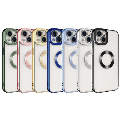 Apple iPhone 14 Plus Kılıf Kamera Korumalı Logo Gösteren Zore Omega Kapak
