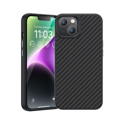 Apple iPhone 14 Plus Kılıf Karbon Fiber M-safe Şarj Özellikli Benks Hybrid ArmorPro 1500D Kevlar Kapak - Benks