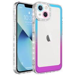 Apple iPhone 14 Plus Kılıf Simli ve Renk Geçiş Tasarımlı Lens Korumalı Zore Park Kapak - Thumbnail