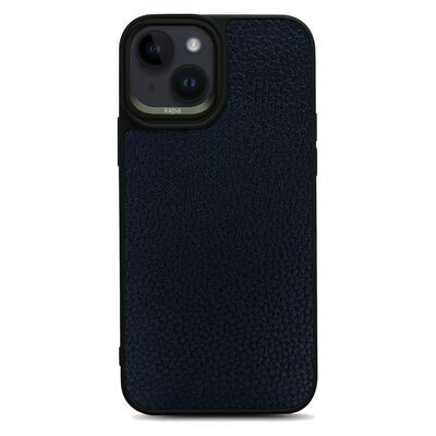 Apple iPhone 14 Plus Kılıf Soft Deri Metal Kamera Çerçeveli Kajsa Litchi Kapak - 7