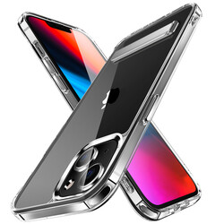 Apple iPhone 14 Plus Kılıf Standlı Şeffaf Silikon Zore L-Stand Kapak - Thumbnail
