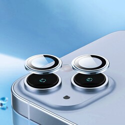 Apple iPhone 14 Plus Wiwu Lens Guard Metal Kamera Lens Koruyucu Mavi