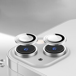 Apple iPhone 14 Plus Wiwu Lens Guard Metal Kamera Lens Koruyucu Gümüş