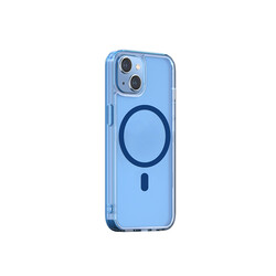 Apple iPhone 14 Plus Wiwu M-safe Şarj Özellikli Lens Korumalı Şeffaf Silikon Kapak - Wiwu