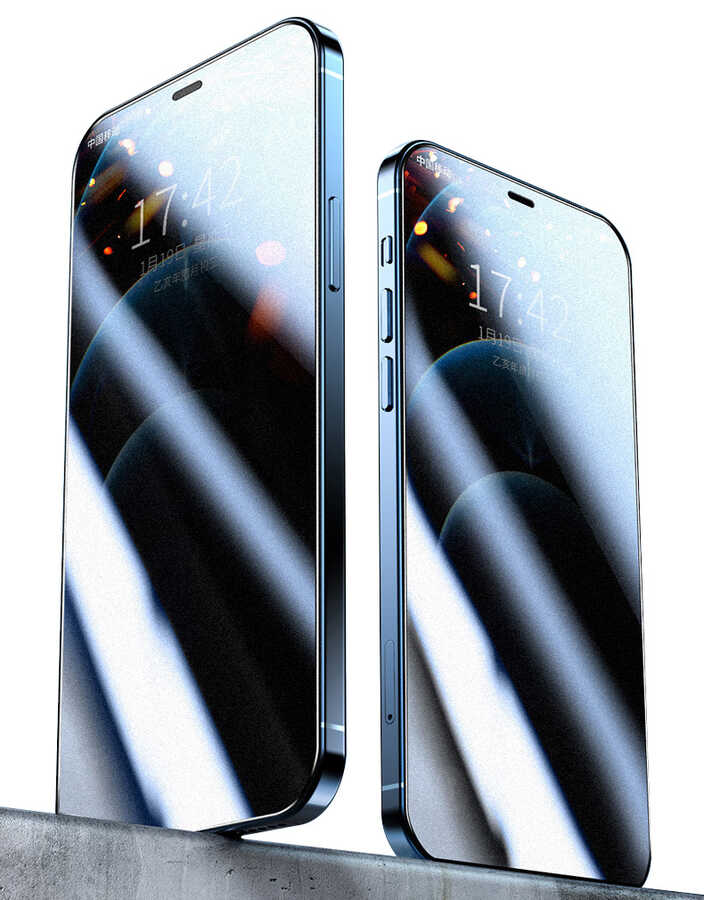 Apple iPhone 14 Plus Zore Fit Hard Mat Privacy Cam Ekran Koruyucu - Siyah