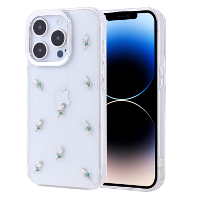 Apple iPhone 14 Pro Case Airbag Design Silvery Transparent Zore Kutup Cover - Zore