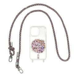 Apple iPhone 14 Pro Case Kajsa Missy And Match Transparent Patterned Rope Strap Cover - Kajsa