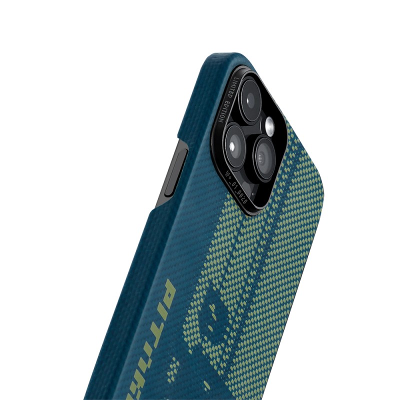 Apple iPhone 14 Pro Case MagSafe Charging Featured Aramid Fiber Pitaka Tactile Woven Pixel Game Cover - 3