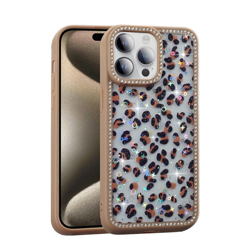 Apple iPhone 14 Pro Case Stone and Glitter Design Zore Azra Cover - 1
