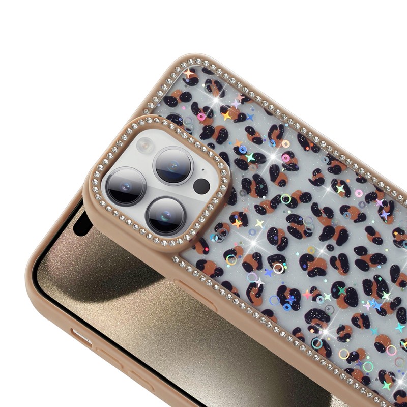 Apple iPhone 14 Pro Case Stone and Glitter Design Zore Azra Cover - 8