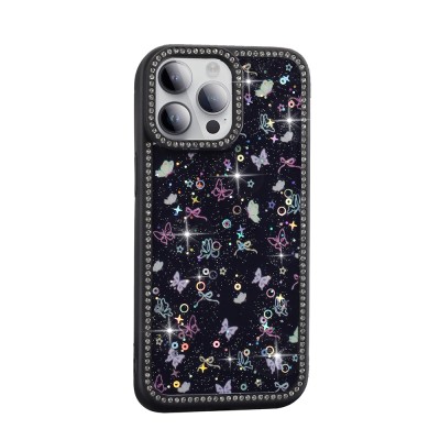 Apple iPhone 14 Pro Case Stone and Glitter Design Zore Azra Cover - 6