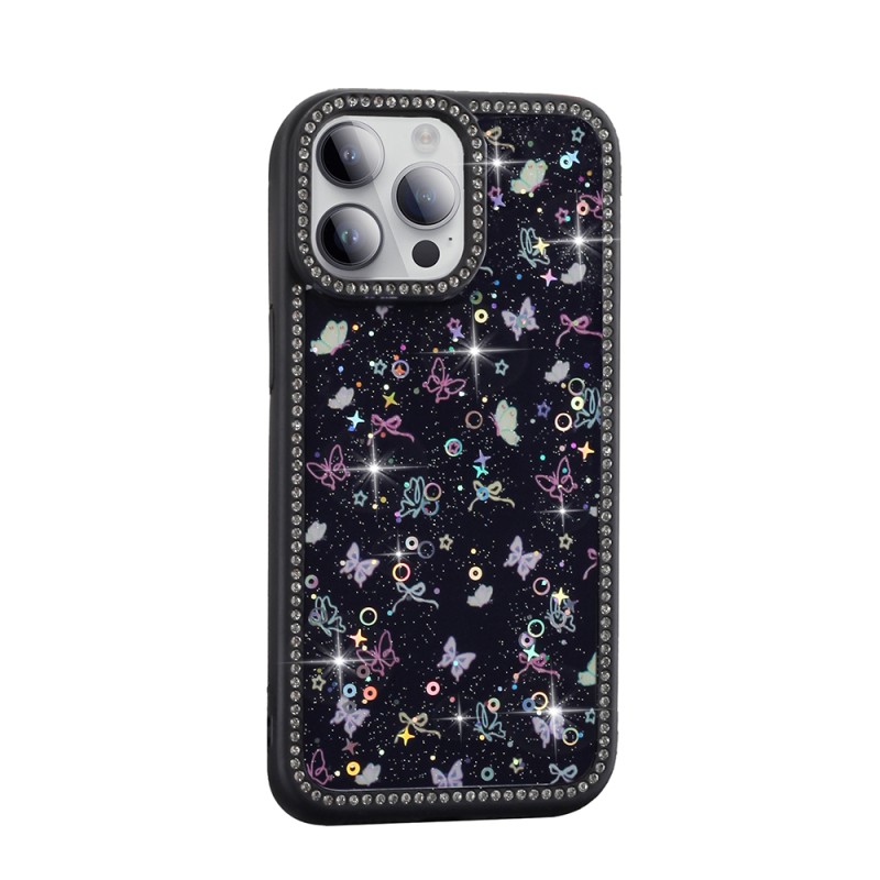 Apple iPhone 14 Pro Case Stone and Glitter Design Zore Azra Cover - 6