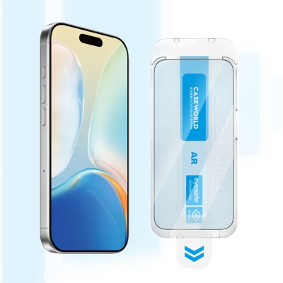 Apple iPhone 14 Pro CaseWorld Applicator Series 2.5D Eyesafe Blue Light Technology Sapphire 0.33mm Tempered Glass Screen Protector + Application Tool - 3