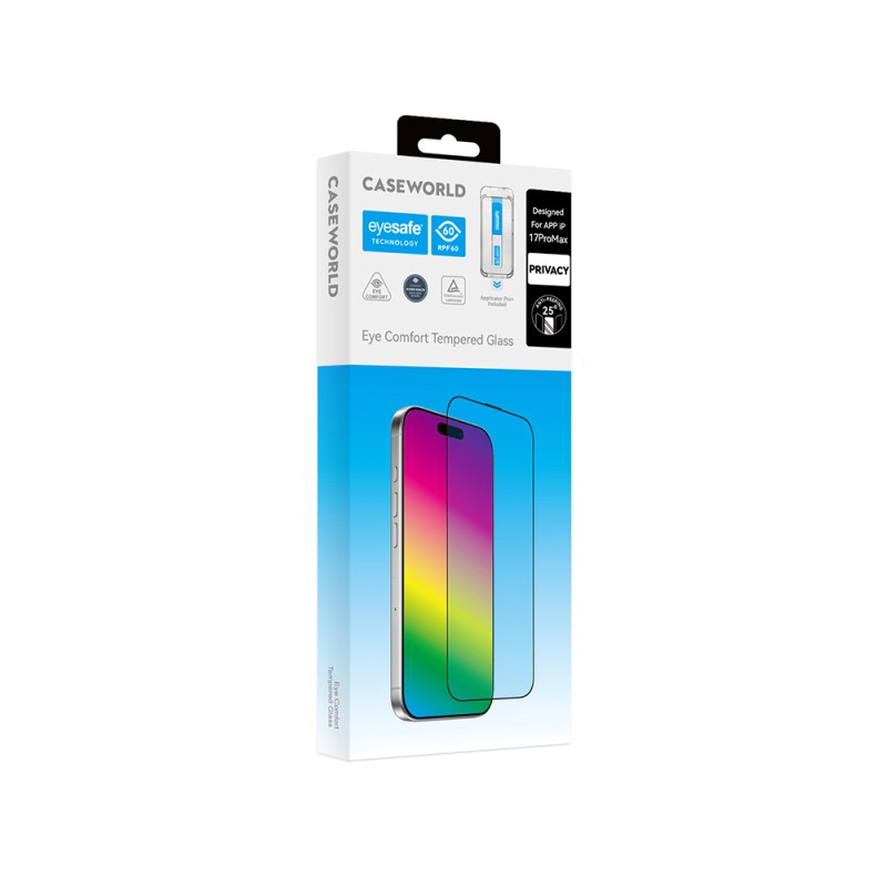 Apple iPhone 14 Pro CaseWorld Applicator Serisi 2.5D Eyesafe Mavi Işık Teknolojili 0.33mm Privacy Temperli Cam Ekran Koruyucu + Uygulama Aparatı - 7