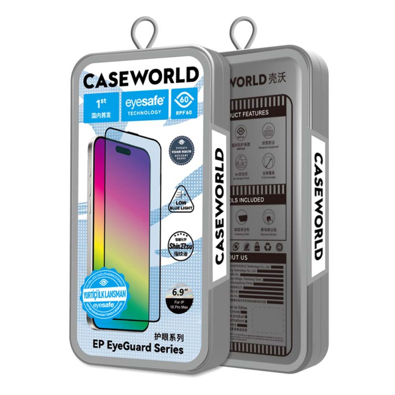 Apple iPhone 14 Pro CaseWorld EyeGuard Serisi 2.5D Eyesafe Teknolojili Cam Ekran Koruyucu - 7