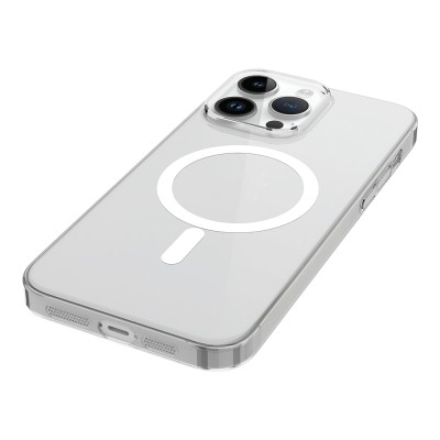 Apple iPhone 14 Pro Kamera Korumalı M-Safe Şarj Özellikli Şeffaf Zore London Sert PC Kapak - 4