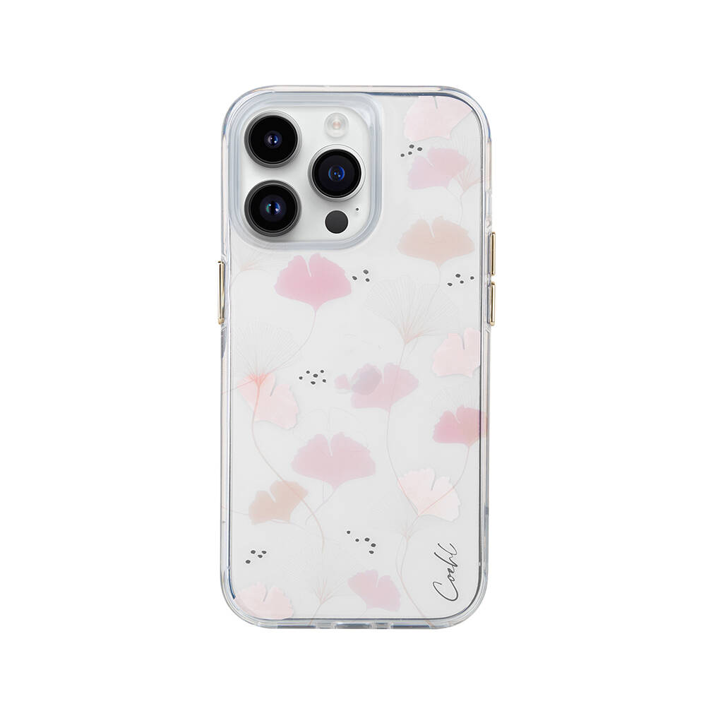 Apple iPhone 14 Pro Kılıf Çayır Çiçeği Desenli Coehl Meadow Kapak - Pembe