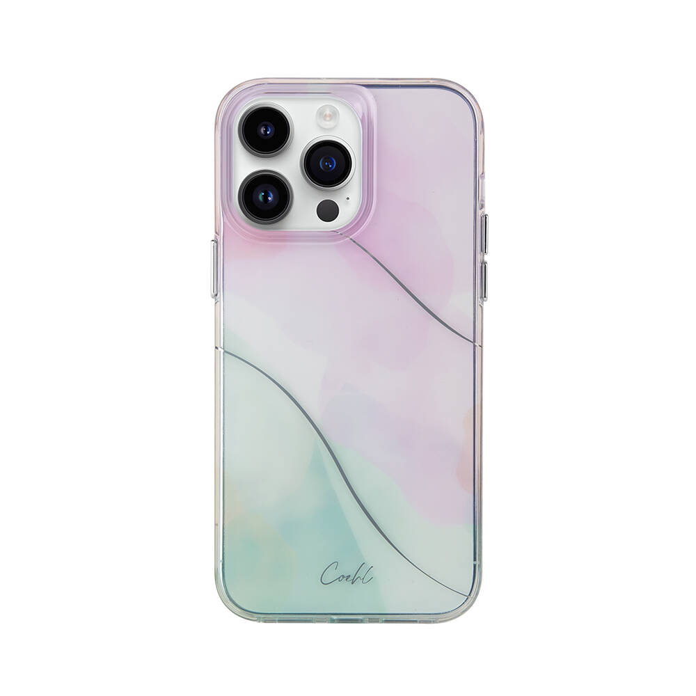 Apple iPhone 14 Pro Kılıf Dalgalı Çizgi Desenli Coehl Palette Kapak - Lila