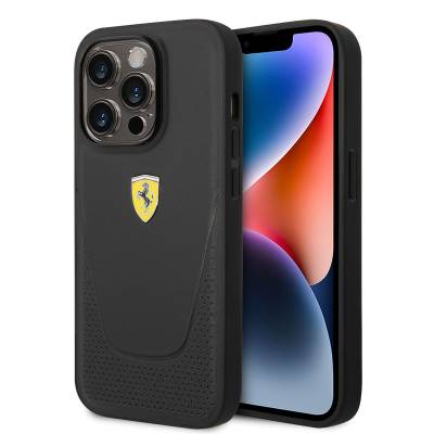 Apple iPhone 14 Pro Kılıf Ferrari Deri Delikli Dizayn Kapak - Ferrari