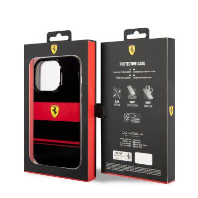 Apple iPhone 14 Pro Kılıf Ferrari Orjinal Lisanslı M-safe Şarj Özellikli Yatay Çizgili Dizayn Kapak - 7