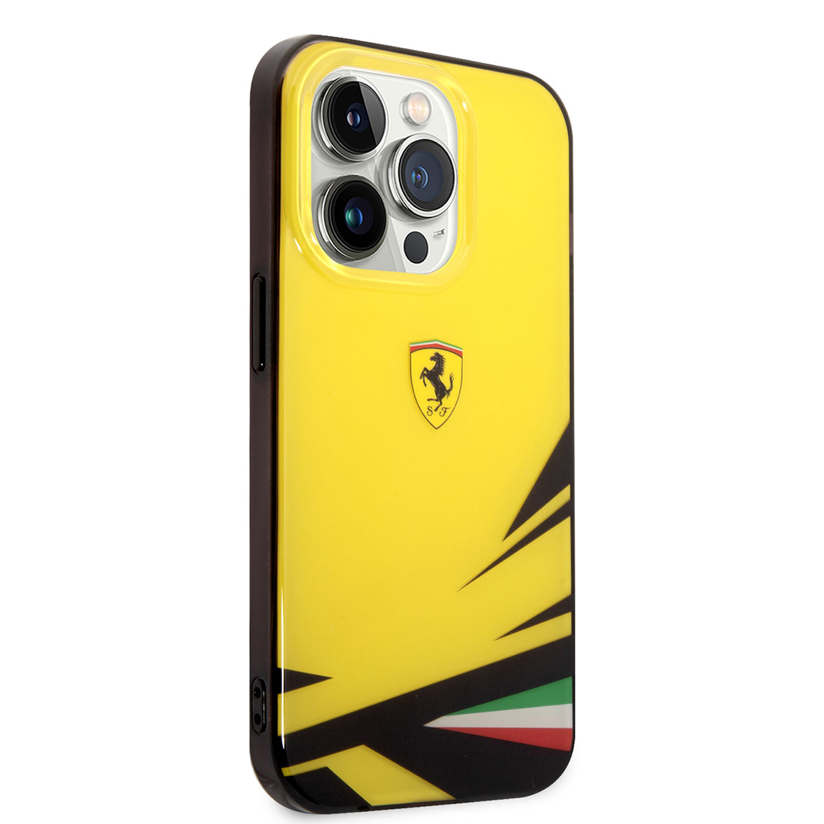 Apple iPhone 14 Pro Kılıf Ferrari Sarı İtalyan Bayrak Baskılı Dizayn Kapak - Sarı
