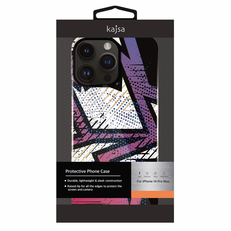 Apple iPhone 14 Pro Kılıf HD Desenli Kajsa Shield Plus Grafiti Serisi Kapak - 4