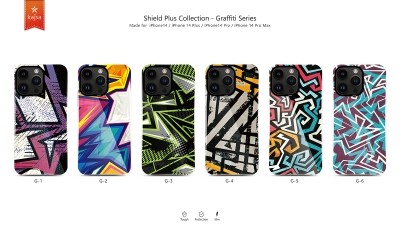 Apple iPhone 14 Pro Kılıf HD Desenli Kajsa Shield Plus Grafiti Serisi Kapak - 6
