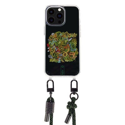 Apple iPhone 14 Pro Kılıf Kajsa Missy And Match Şeffaf Desenli İp Askılı Kapak - 6