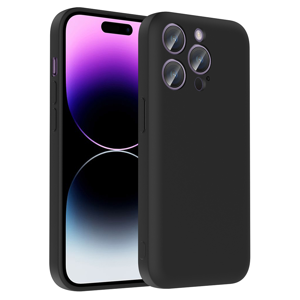 iPhone 14 Pro Kılıf Kamera Korumalı Kartlık Hazneli NXXA Vitra Kapak - Siyah