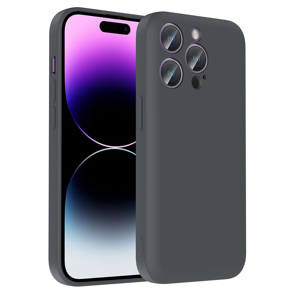 iPhone 14 Pro Kılıf Kamera Korumalı Kartlık Hazneli NXXA Vitra Kapak - Gri